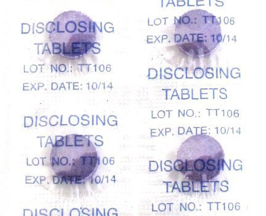 plakkfestő tabletták